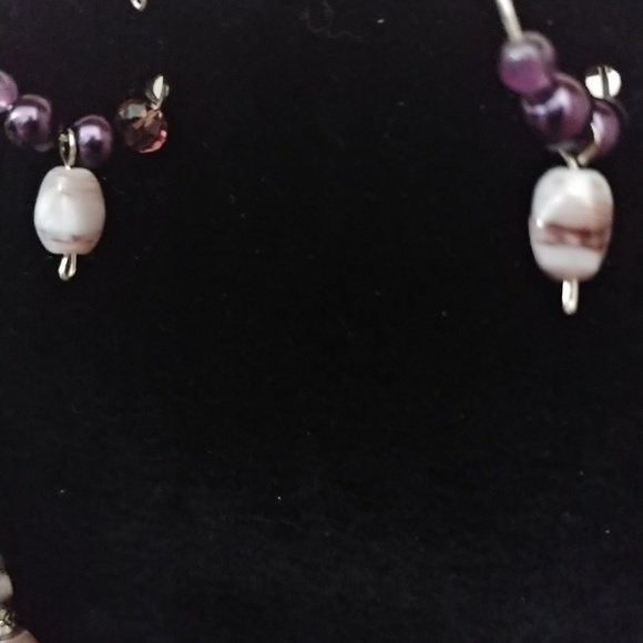 Chevron Amethyst Necklace & earring set - Picture 2 of 3